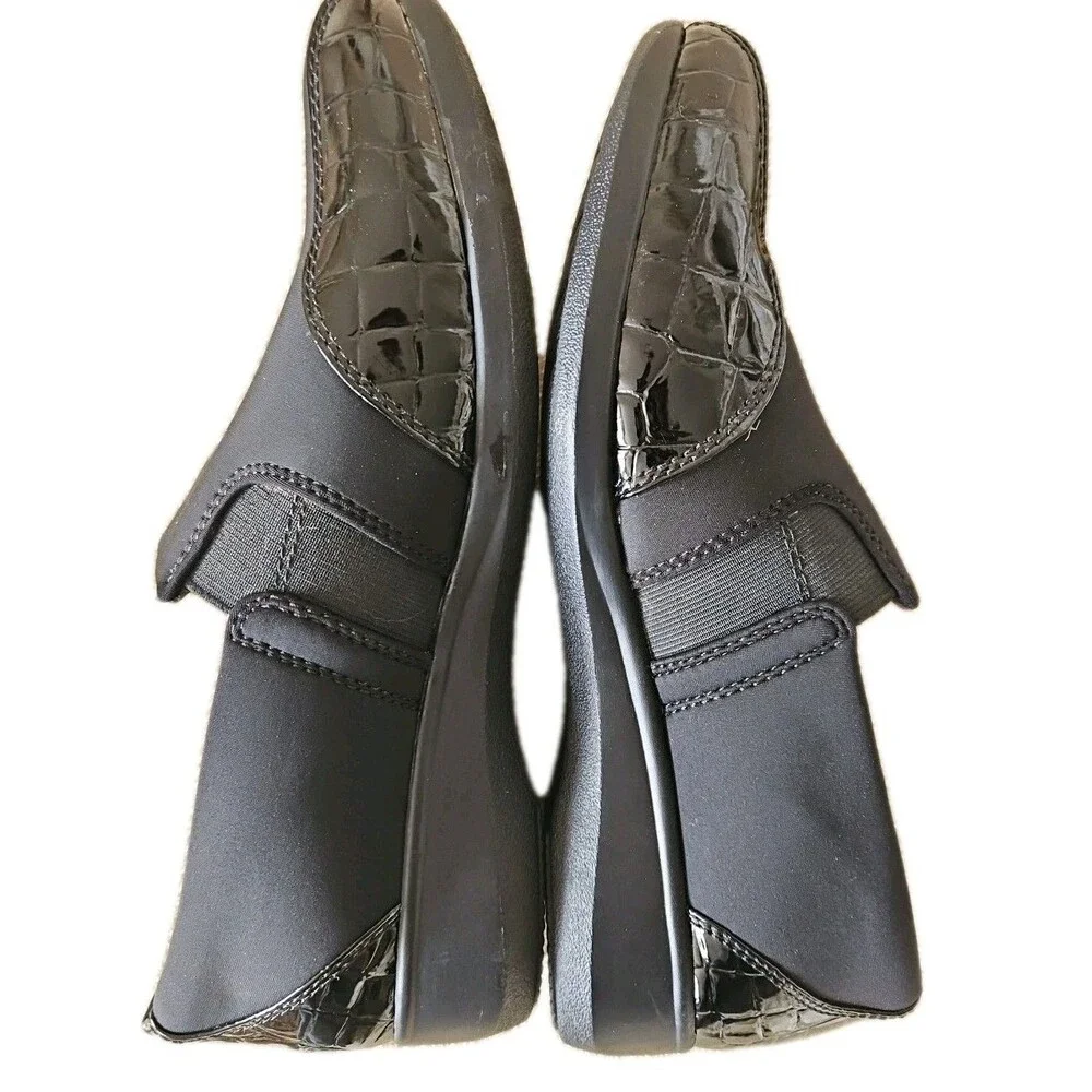 Clarks Collection Gael Rex Black Croc Print Loafer Shoes Sz 9